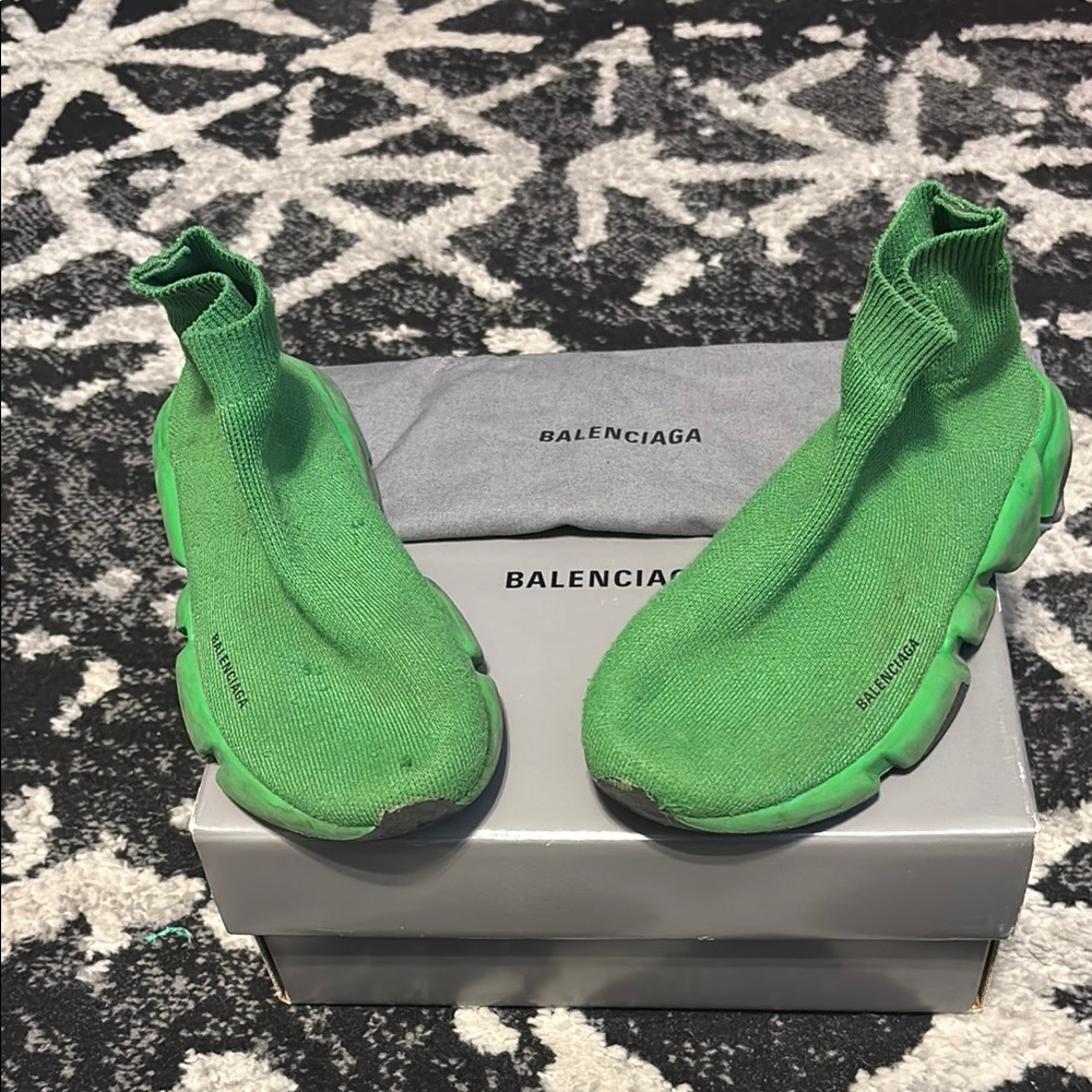 Balenciaga Kids Green Sock Sneakers